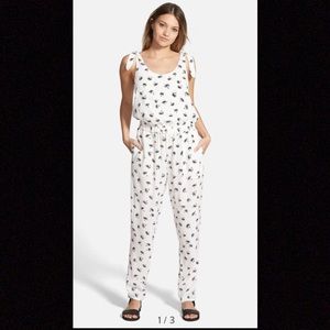 Madewell | white and black palm tree jumpsuit